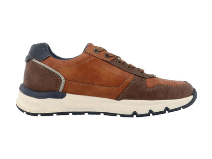 Mustang 15M0051003 Cognac Tan Lace Shoes with Side Zip