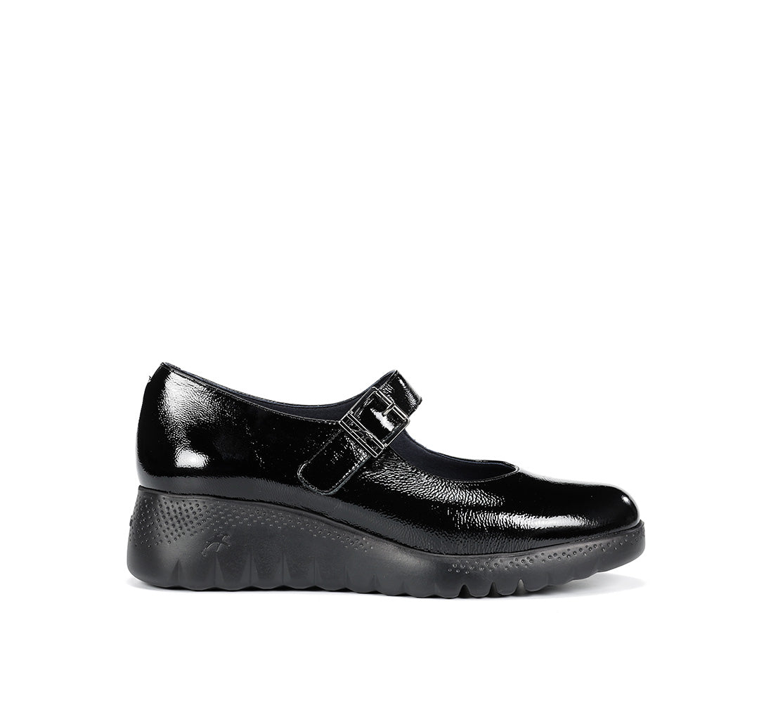 Fluchos F2247 Naplack Black Wedge Mary Jane