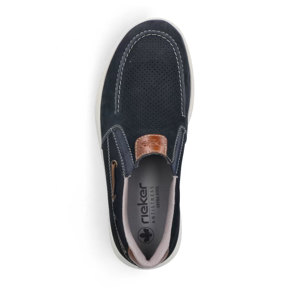 Rieker 16968-14 Navy H Fit Slip On Shoes
