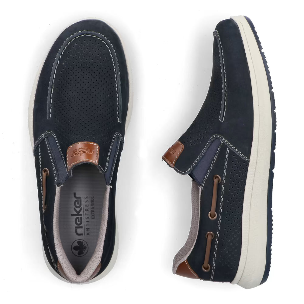 Rieker 16968-14 Navy H Fit Slip On Shoes