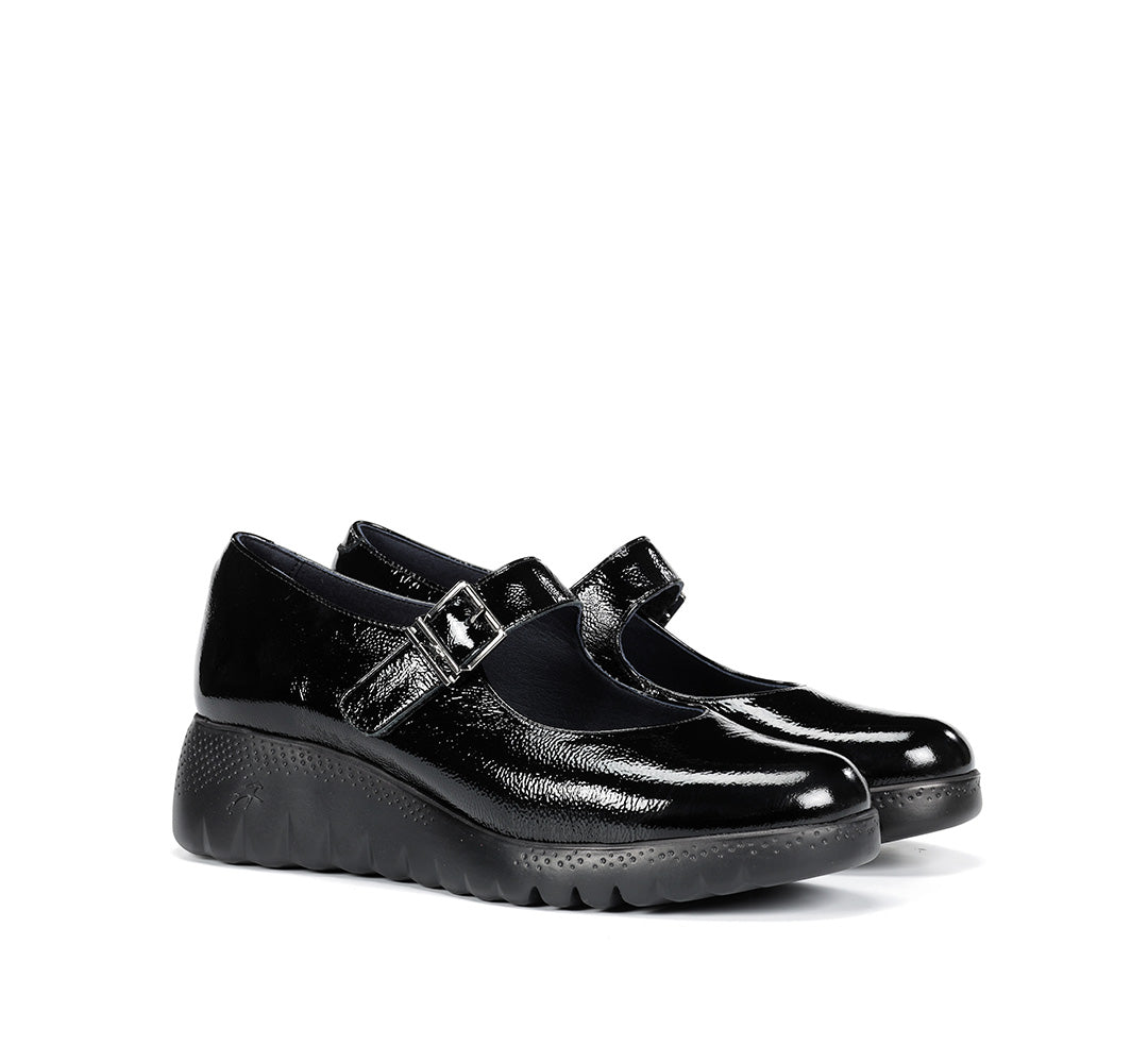Fluchos F2247 Naplack Black Wedge Mary Jane