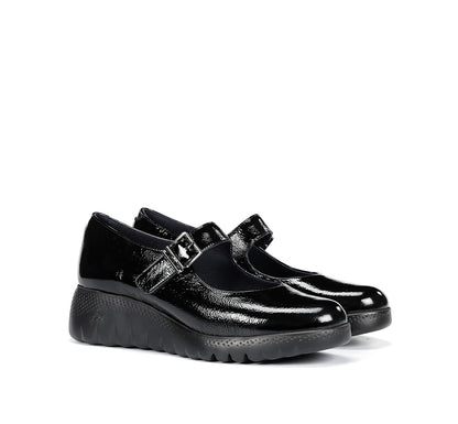 Fluchos F2247 Naplack Black Wedge Mary Jane