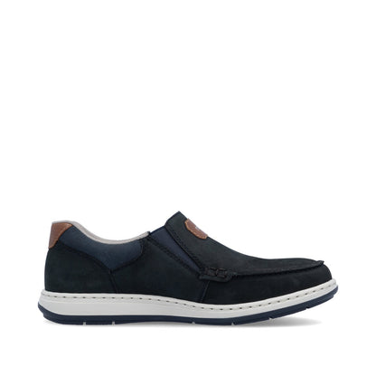 Rieker 17368-14 Navy /Tan H Fit Slip On Shoes