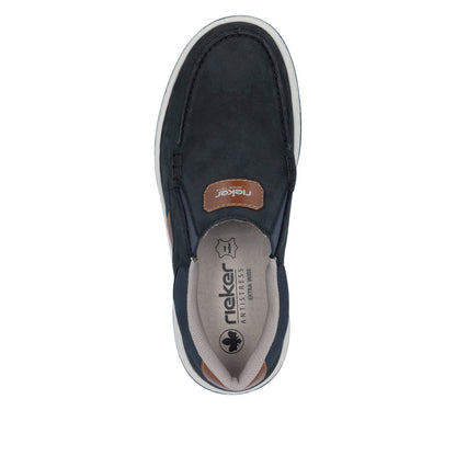 Rieker 17368-14 Navy /Tan H Fit Slip On Shoes