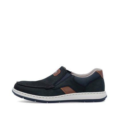 Rieker 17368-14 Navy /Tan H Fit Slip On Shoes