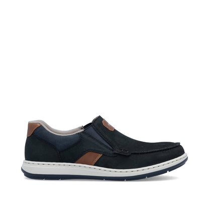 Rieker 17368-14 Navy /Tan H Fit Slip On Shoes