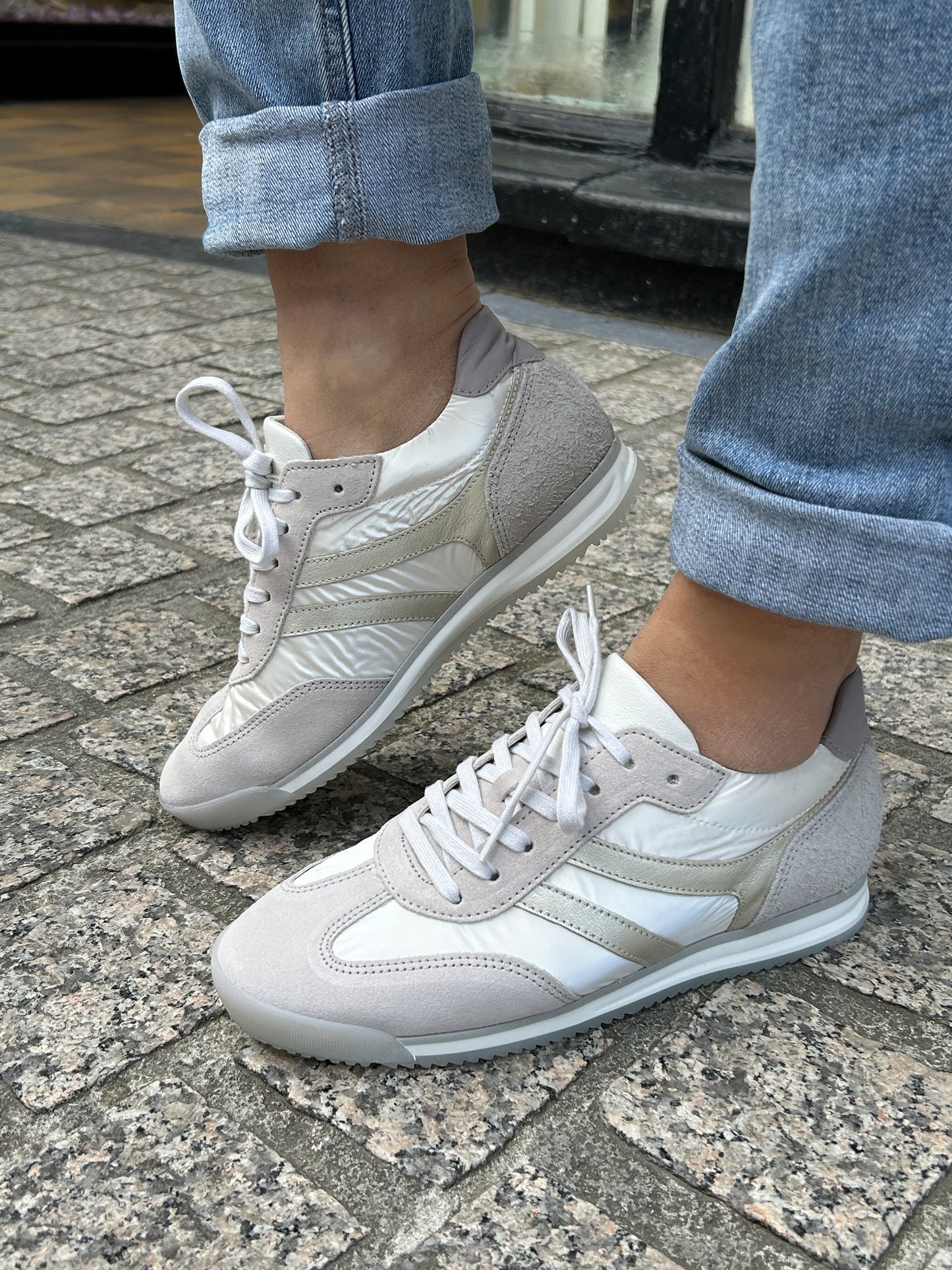 Gabor Comfort 83.430.11 White & Grey Combi G Fit Trainers