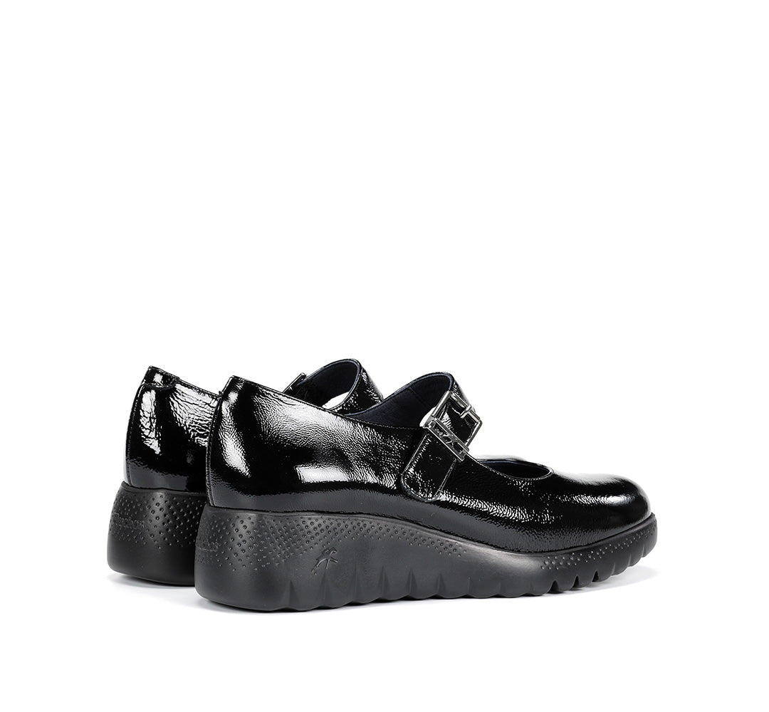 Fluchos F2247 Naplack Black Wedge Mary Jane