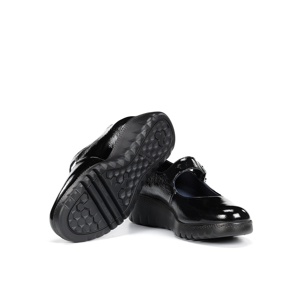 Fluchos F2247 Naplack Black Wedge Mary Jane