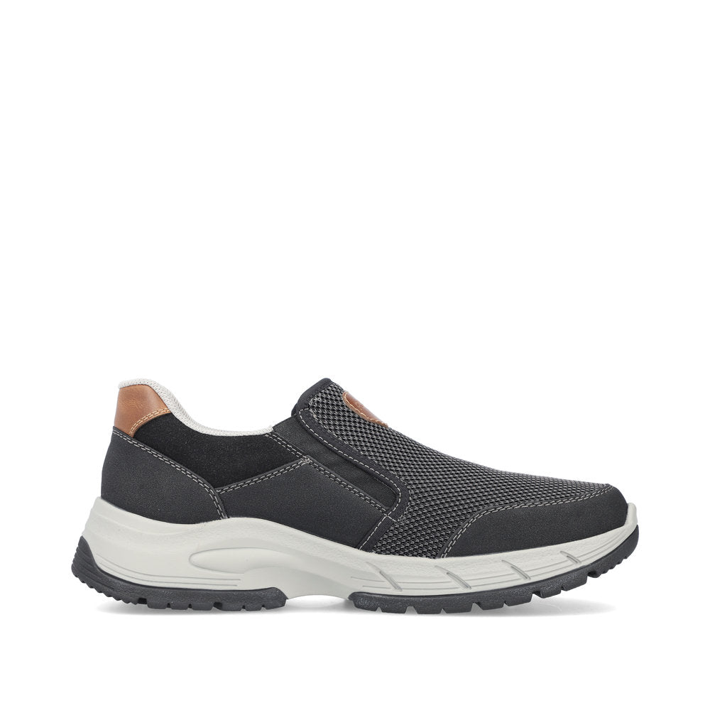 Rieker 19150-00 Black Mesh Combi Slip On Shoes