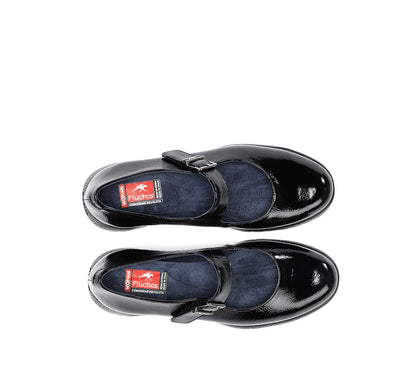 Fluchos F2247 Naplack Black Wedge Mary Jane