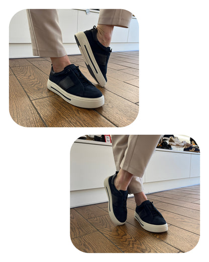 Caprice 9-23731-45 857 Navy Suede Combi G Fit Sneakers