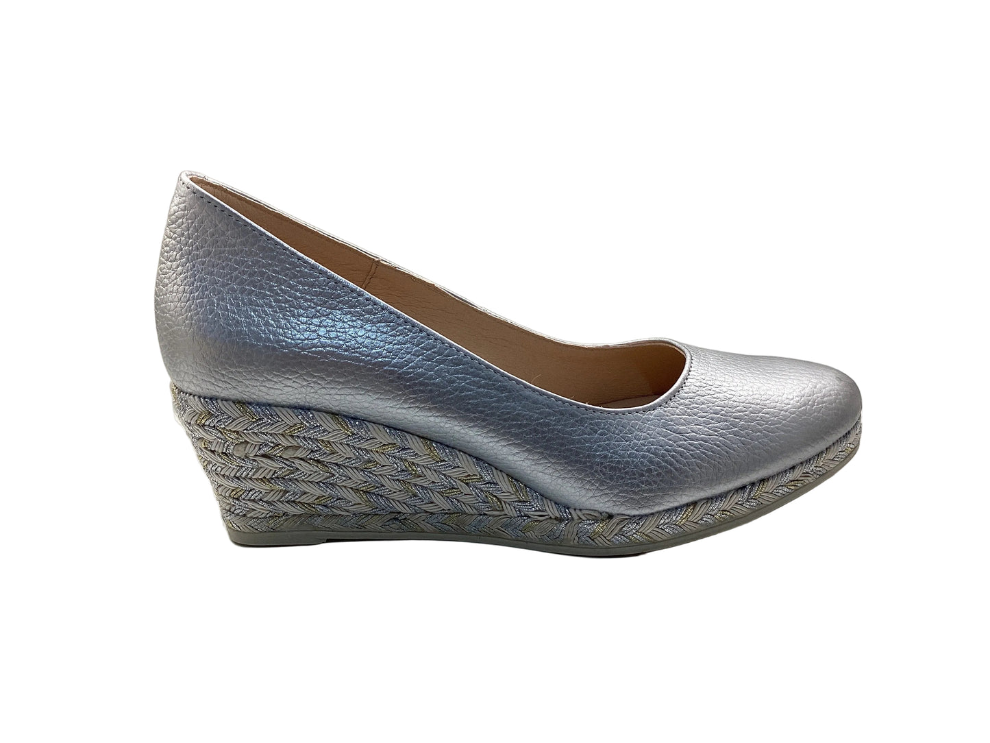 Jose Saenz 6019 Star Silver White, Silver & Champagne Gold Wedges