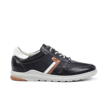 Fluchos F1162 Navy Lace Shoes with White Heel