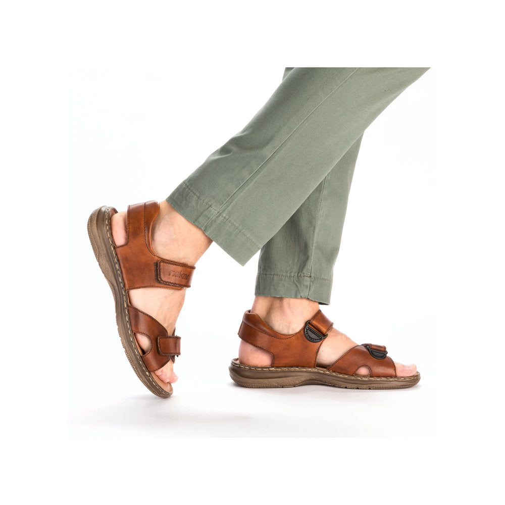 Rieker 21461-24 Tan Brown Velcro Sandals