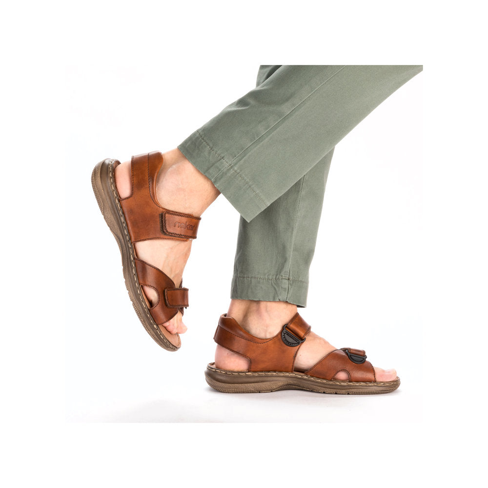 Rieker 21461-24 Tan Brown Velcro Sandals