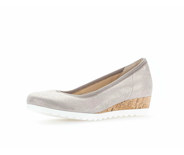 Gabor 22.641.14 Comfort Silver Metallic Wedge Pumps