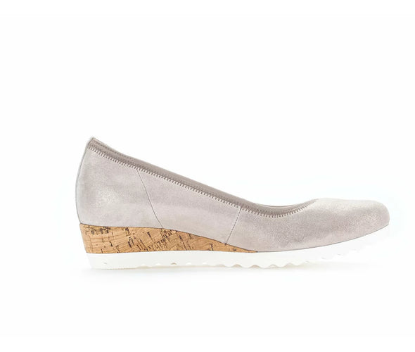 Gabor 22.641.14 Comfort Silver Metallic Wedge Pumps