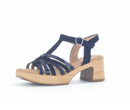 Gabor 22.723.46 Comfort Dark Blue Block Heel Sandals