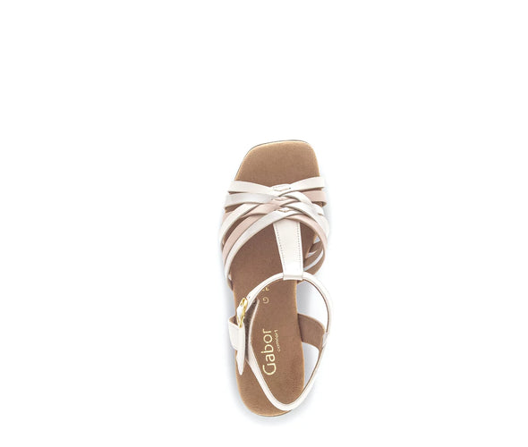 Gabor 22.723.52 Comfort Cream Block Heel Sandals