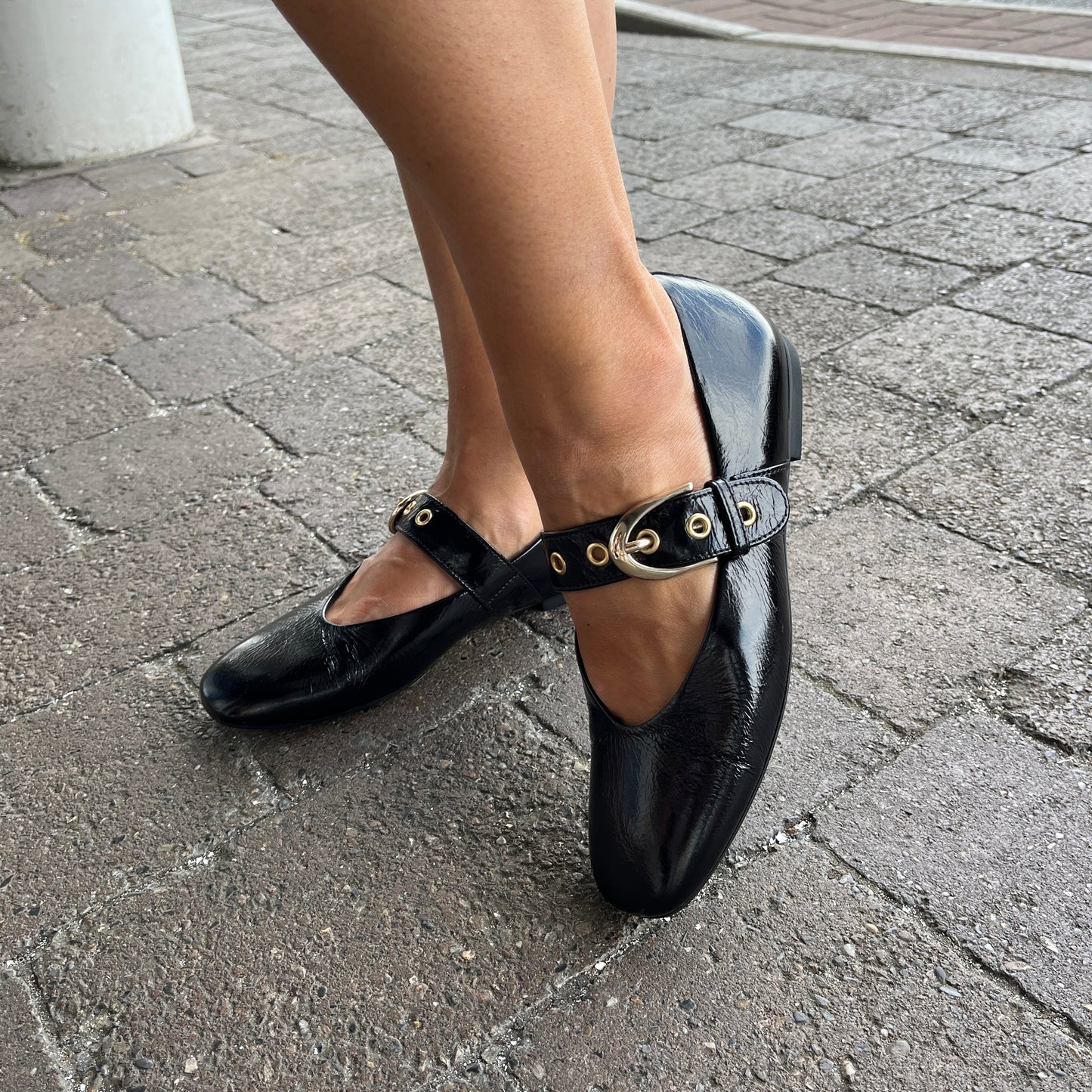 Gabor 74.144.20 Black Effect Leather Mary Jane Shoes
