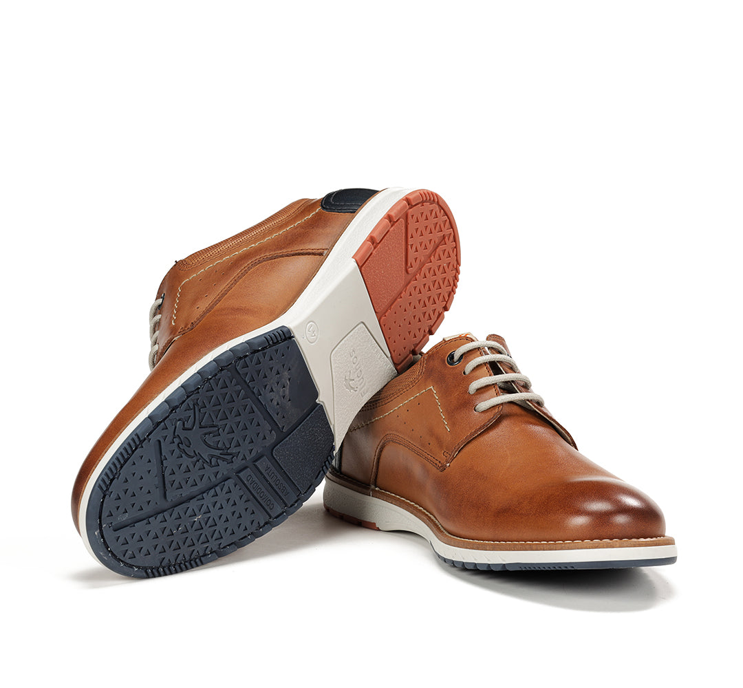 Fluchos F1978 Tan Navy Heel Laced Shoes
