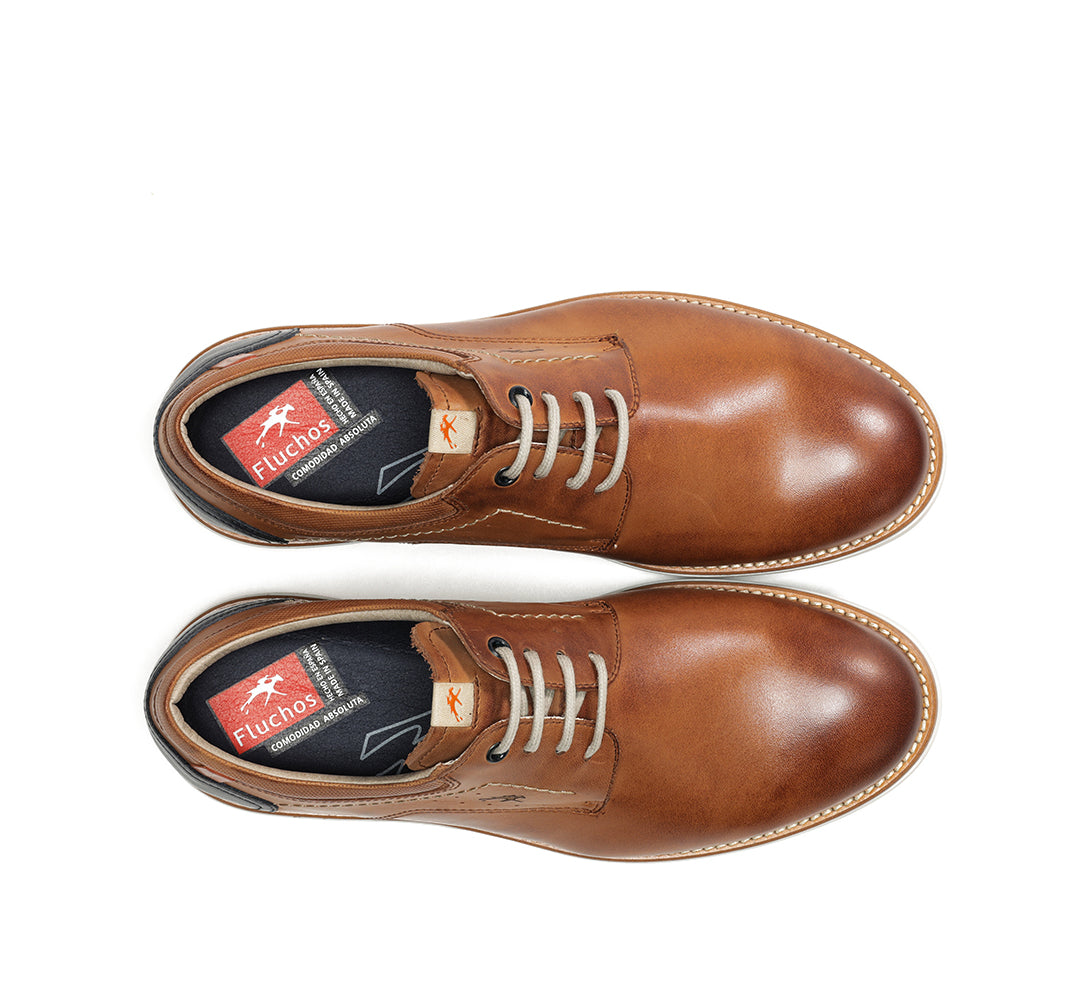 Fluchos F1978 Tan Navy Heel Laced Shoes