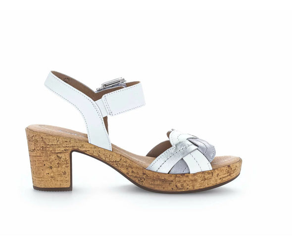 Gabor 24.763.21 White & Silver Platform Sandals