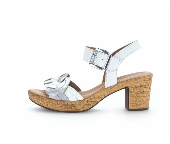 Gabor 24.763.21 White & Silver Platform Sandals