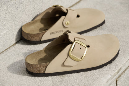 Birkenstock 1028052 Boston Big Buckle Nubuk Leather Sandcastle Clogs
