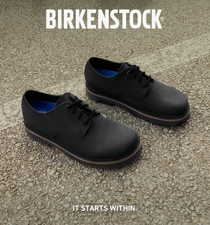 Birkenstock 1028173 Highwood Lace Low Natural Leather Oiled Black Shoes