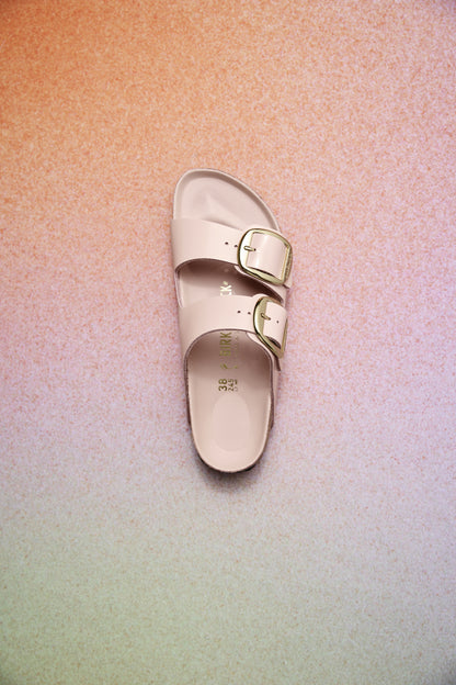 Birkenstock 1029392 Arizona Light Rose Big Buckle Natural Leather Patent High Shine Sandals
