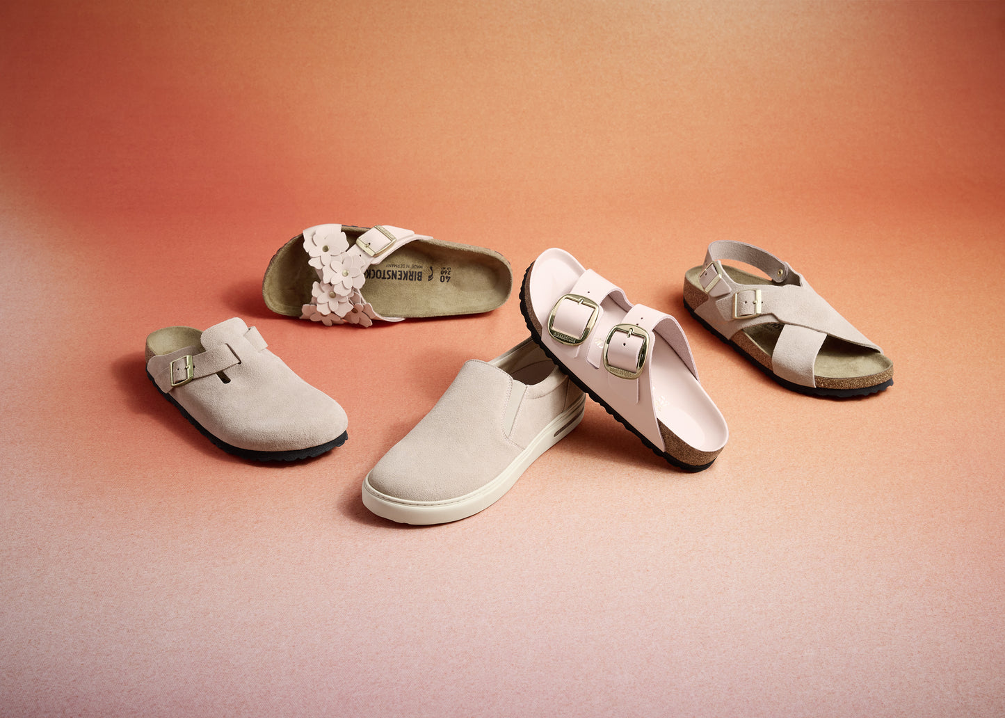 Birkenstock 1029392 Arizona Light Rose Big Buckle Natural Leather Patent High Shine Sandals