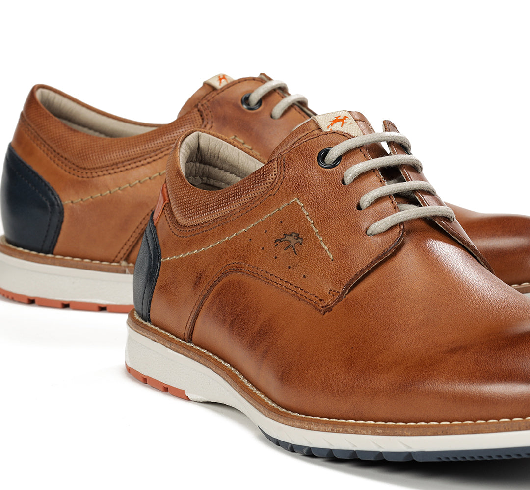 Fluchos F1978 Tan Navy Heel Laced Shoes