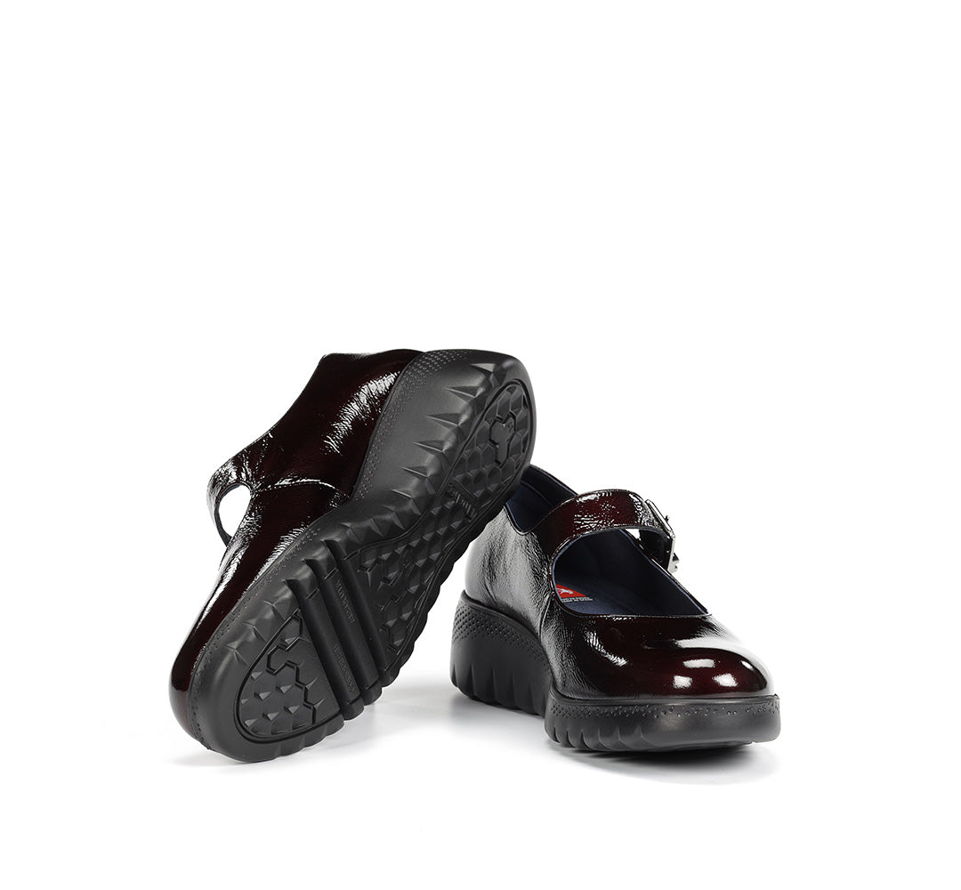 Fluchos F2247 Naplack Burdeos Burgundy Wedge Mary Jane