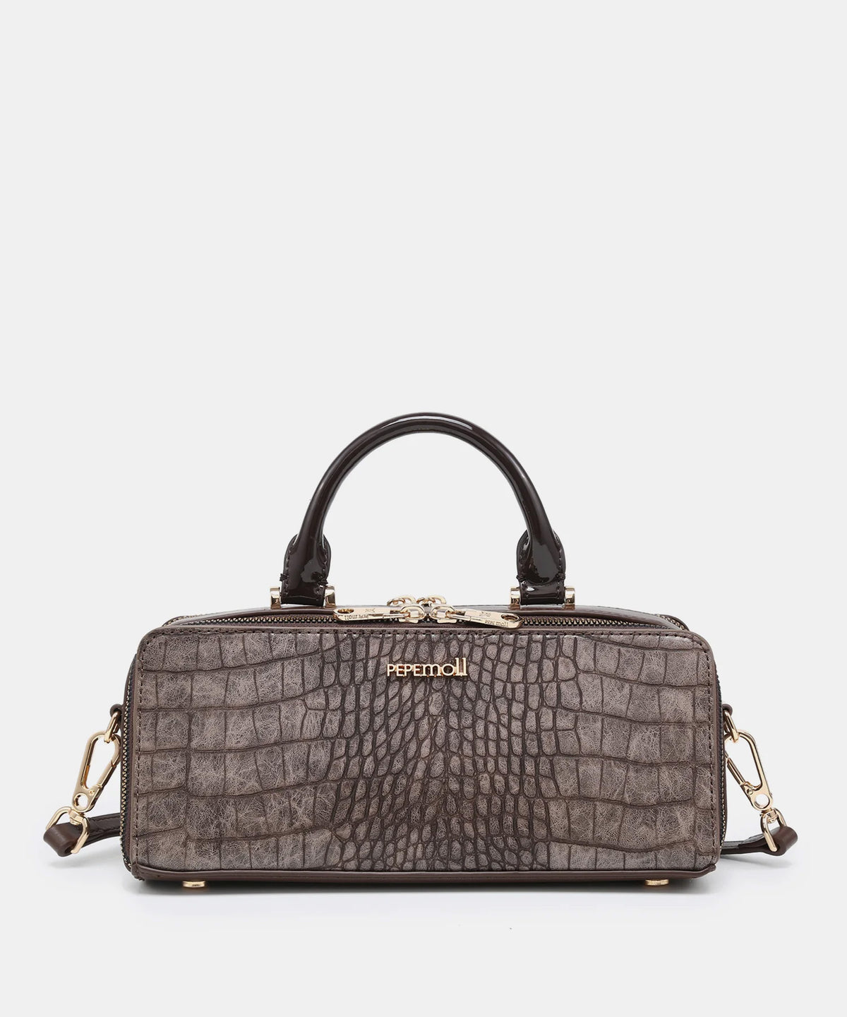 Pepe Moll 262410 ISIS Brown Reptile Print Handbag