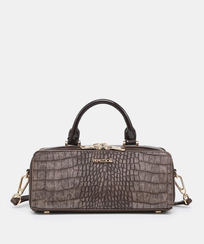Pepe Moll 262410 ISIS Brown Reptile Print Handbag