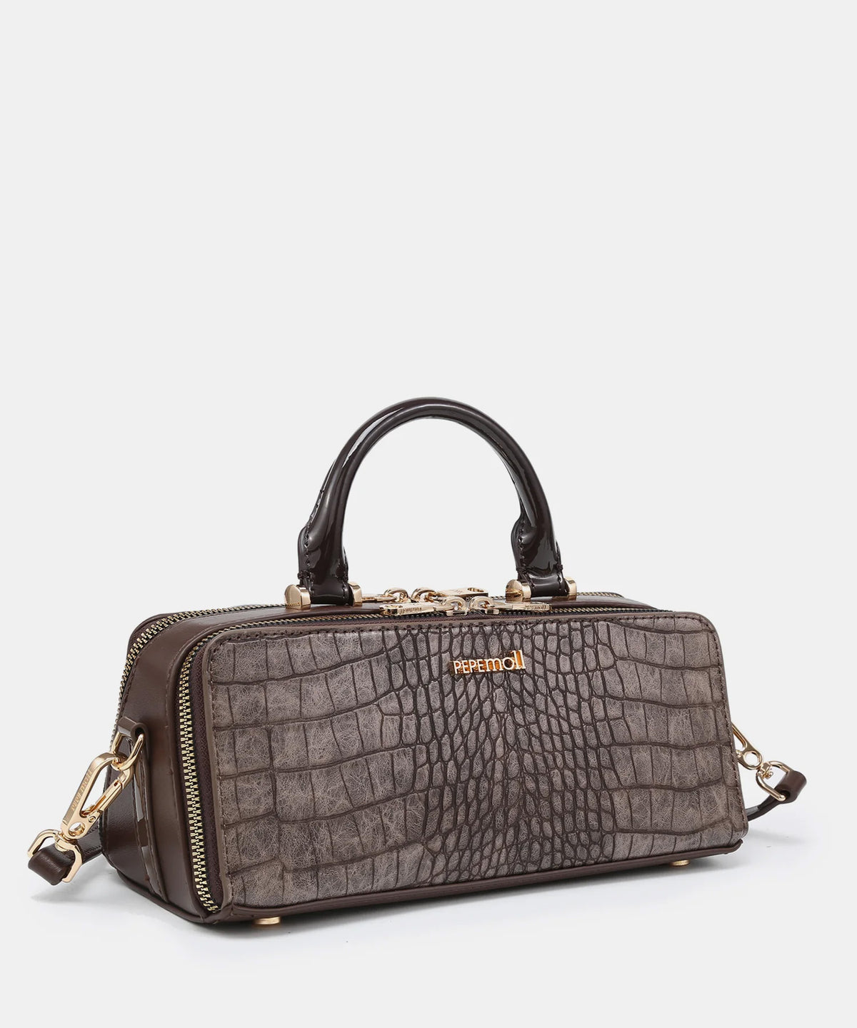 Pepe Moll 262410 ISIS Brown Reptile Print Handbag