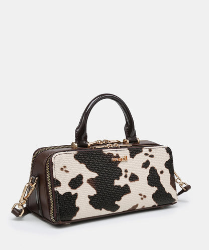 Pepe Moll 262411 ISIS Brown Cow Print Handbag