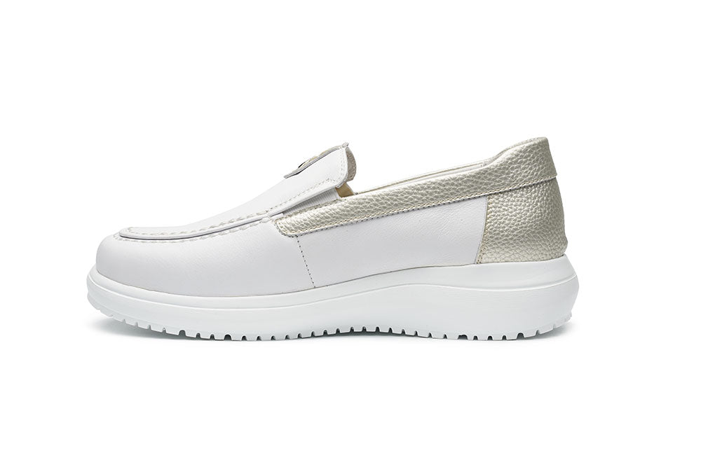 G Comfort 26292 WC White Combi Ultra Light Slip On Moccasins
