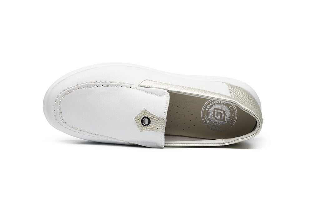 G Comfort 26292 WC White Combi Ultra Light Slip On Moccasins