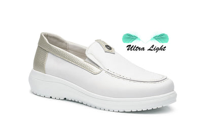 G Comfort 26292 WC White Combi Ultra Light Slip On Moccasins