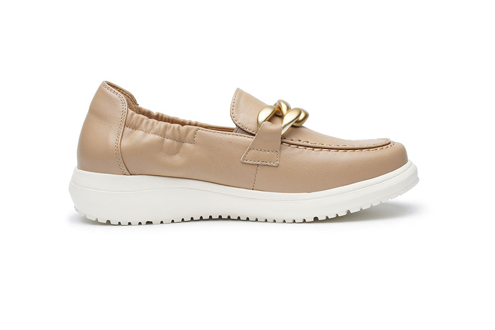 G Comfort 26295 C Champagne Calf Slip On Moccasin