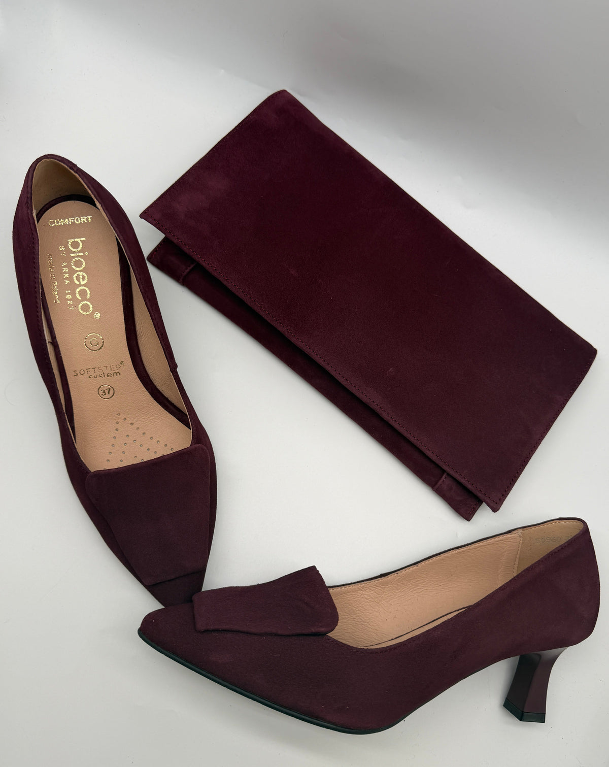 Bioeco by Arka 1111 3034 Burgundy Suede Heels
