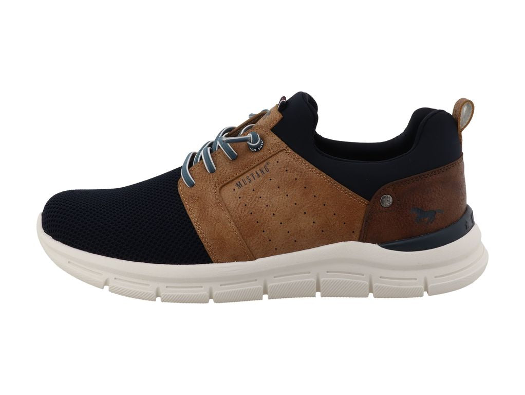 Mustang 26M0061002 Navy Mesh & Tan Sneakers