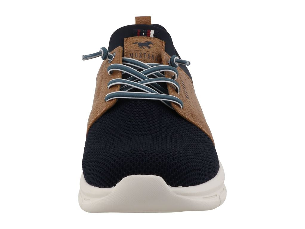Mustang 26M0061002 Navy Mesh & Tan Sneakers