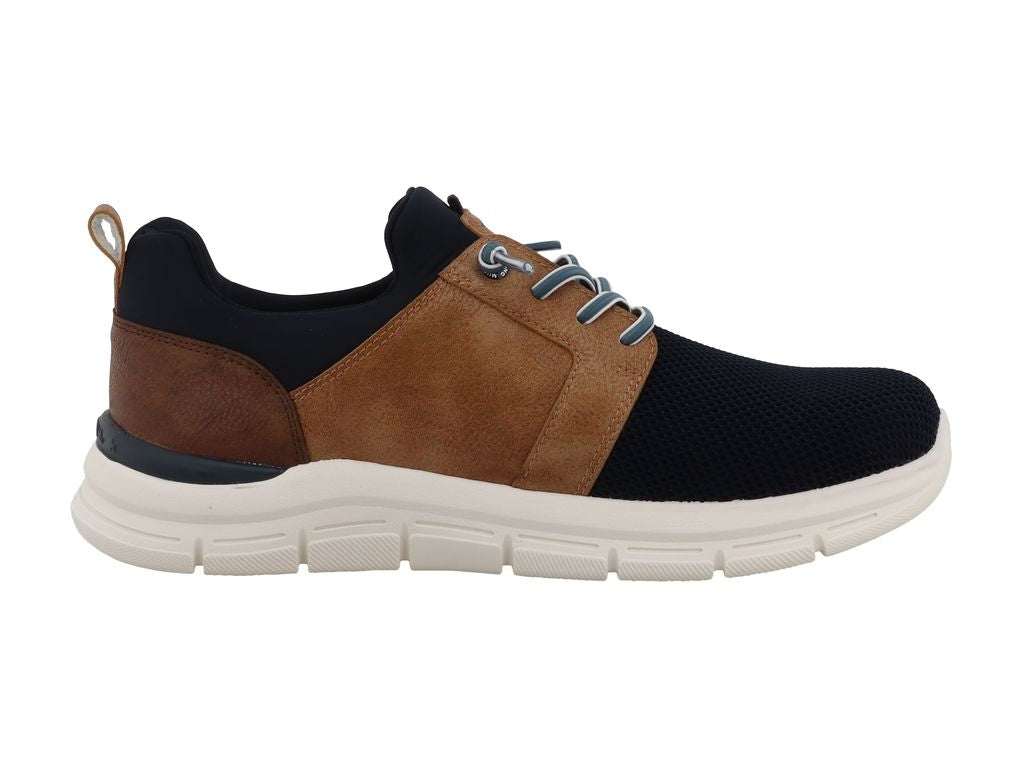 Mustang 26M0061002 Navy Mesh & Tan Sneakers