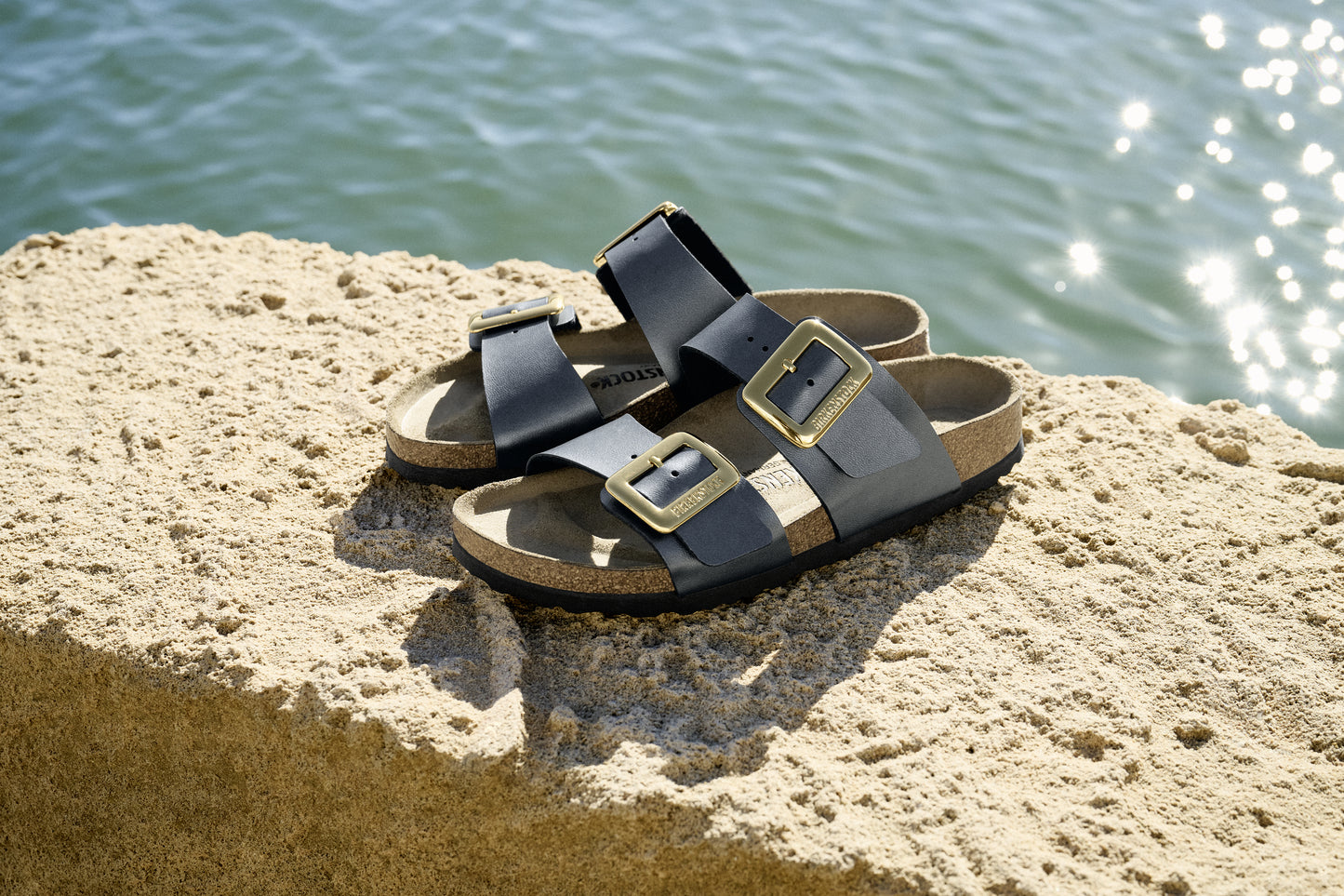 Birkenstock 1031689 Sydney Cushion Buckle Metallic Black Birko Flor Sandals