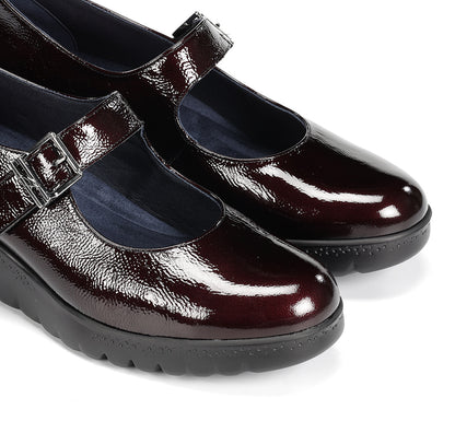 Fluchos F2247 Naplack Burdeos Burgundy Wedge Mary Jane
