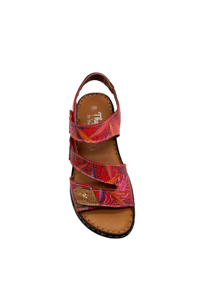The Shoe Parlour by Phelans Shoes 284-55 Miruna Red Velcro Sandals